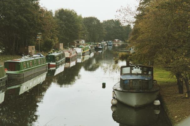 Photograph of the canal boat marina
