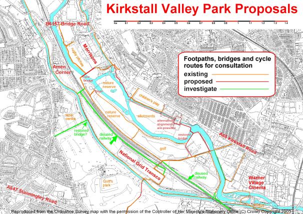 Cycleway and footpath proposals map